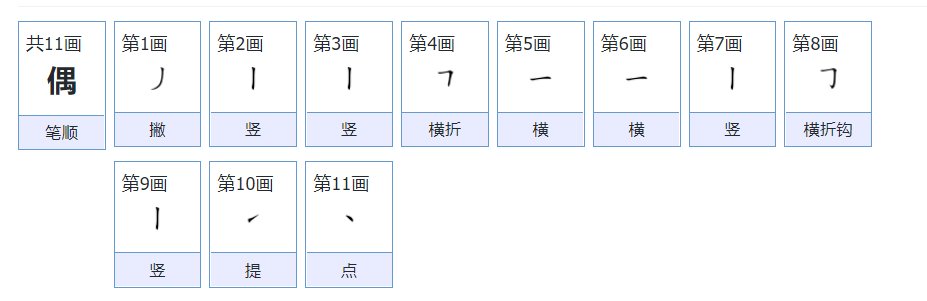 偶的笔顺怎么写