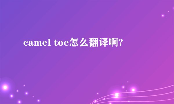camel toe怎么翻译啊?