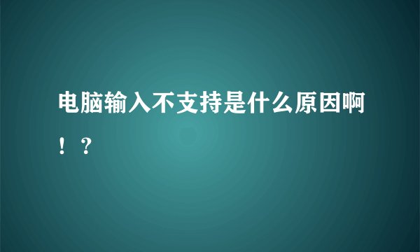 电脑输入不支持是什么原因啊！？