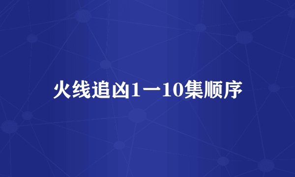 火线追凶1一10集顺序