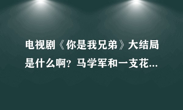 电视剧《你是我兄弟》大结局是什么啊？马学军和一支花结婚了吗？