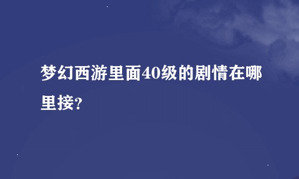 梦幻西游里面40级的剧情在哪里接？