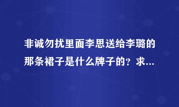 非诚勿扰里面李思送给李璐的那条裙子是什么牌子的？求介绍！谢谢！！