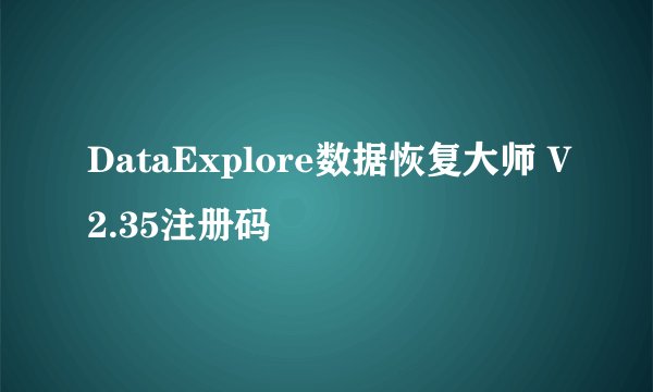 DataExplore数据恢复大师 V2.35注册码