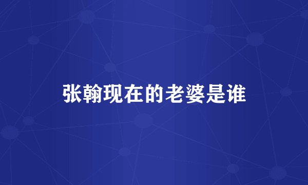 张翰现在的老婆是谁