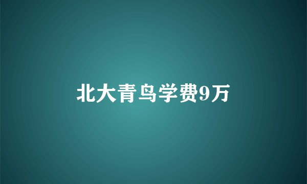 北大青鸟学费9万
