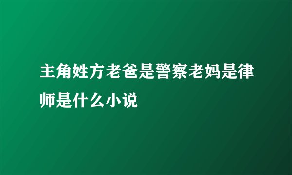 主角姓方老爸是警察老妈是律师是什么小说