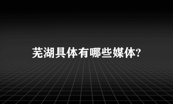 芜湖具体有哪些媒体?