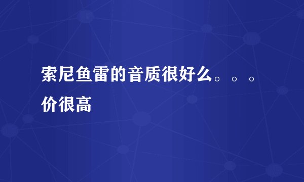 索尼鱼雷的音质很好么。。。价很高