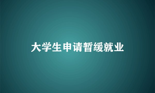 大学生申请暂缓就业