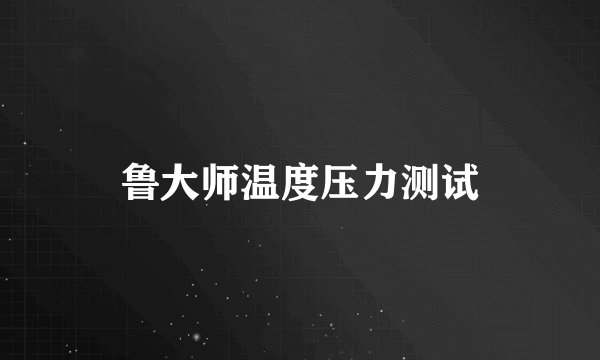 鲁大师温度压力测试