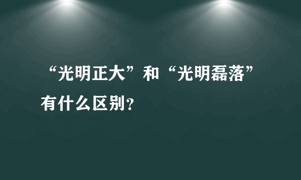 “光明正大”和“光明磊落”有什么区别？