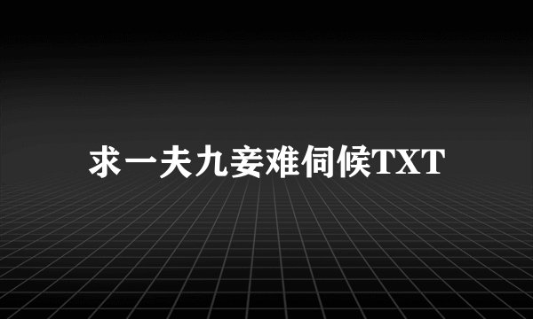 求一夫九妾难伺候TXT