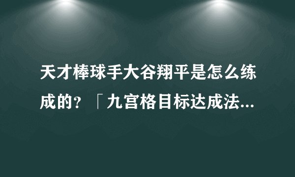 天才棒球手大谷翔平是怎么练成的?「九宫格目标达成法」功不可没