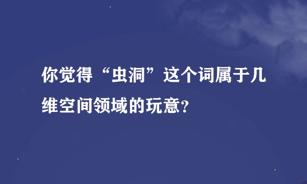 你觉得“虫洞”这个词属于几维空间领域的玩意？