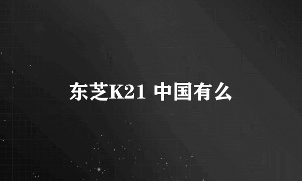 东芝K21 中国有么