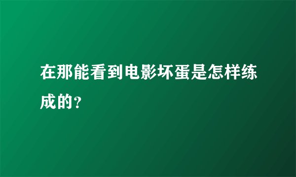 在那能看到电影坏蛋是怎样练成的？