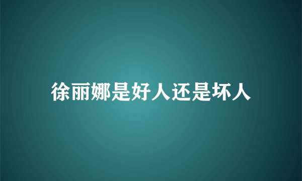 徐丽娜是好人还是坏人