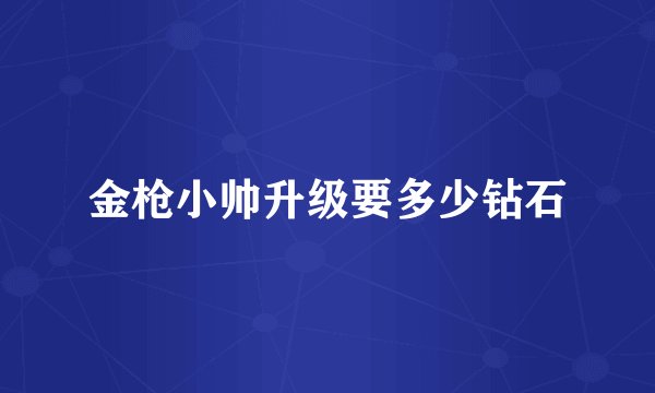 金枪小帅升级要多少钻石