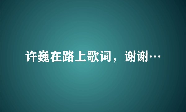 许巍在路上歌词，谢谢…