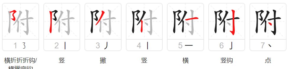 附组词拼音
