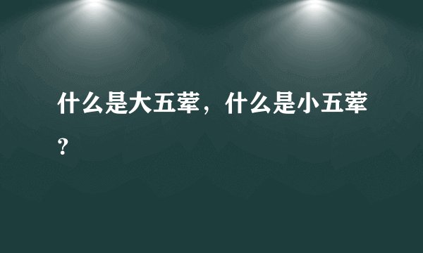 什么是大五荤,什么是小五荤?