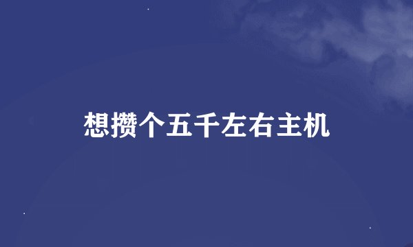 想攒个五千左右主机