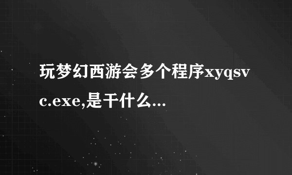 玩梦幻西游会多个程序xyqsvc.exe,是干什么的 能不能删除？