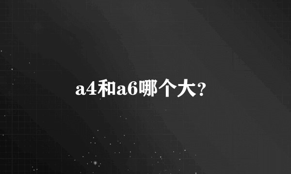 a4和a6哪个大？