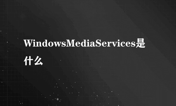 WindowsMediaServices是什么