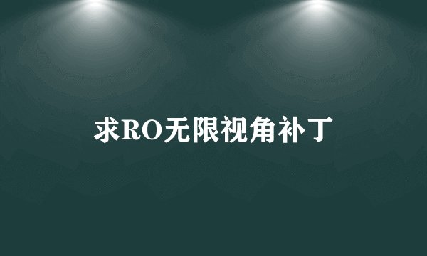 求RO无限视角补丁