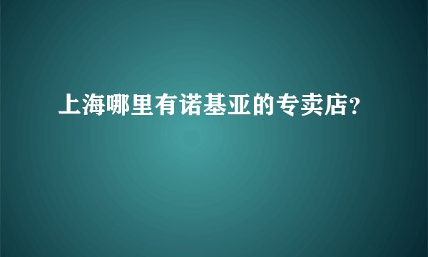 上海哪里有诺基亚的专卖店？