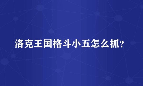 洛克王国格斗小五怎么抓？