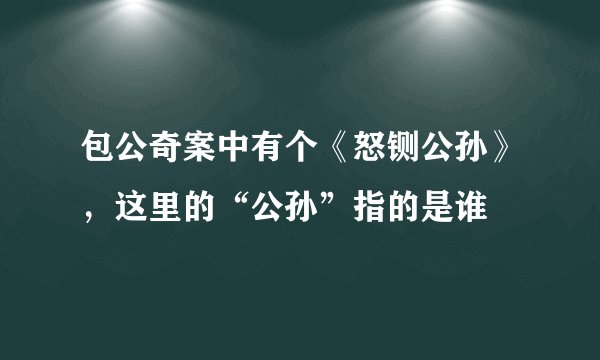 包公奇案中有个《怒铡公孙》，这里的“公孙”指的是谁