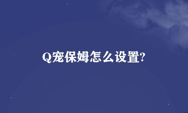 Q宠保姆怎么设置?