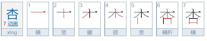 杏的笔顺是什么