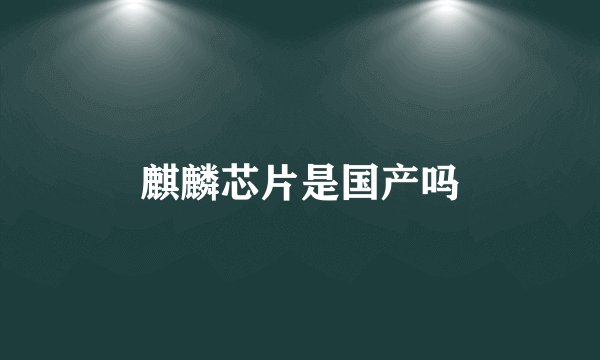 麒麟芯片是国产吗