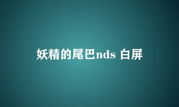 妖精的尾巴nds 白屏
