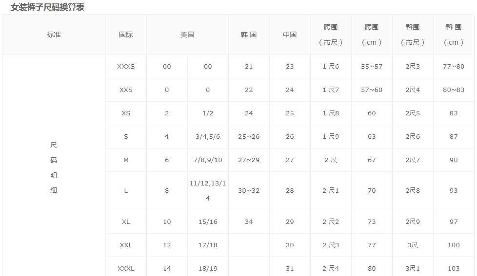 l码是多大尺寸裤子？