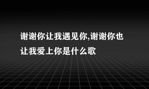 谢谢你让我遇见你,谢谢你也让我爱上你是什么歌
