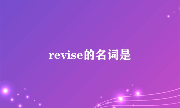 revise的名词是