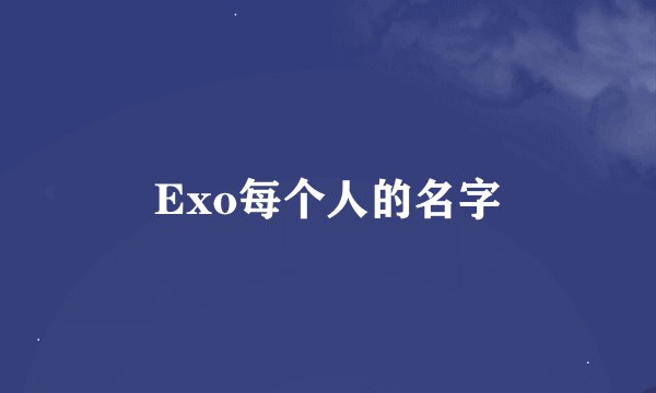 Exo每个人的名字