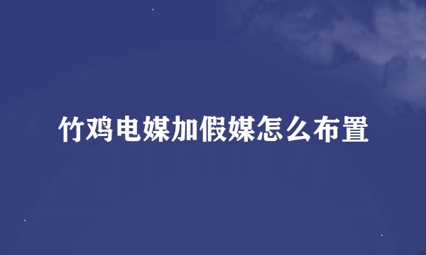 竹鸡电媒加假媒怎么布置