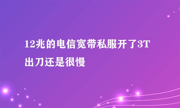12兆的电信宽带私服开了3T出刀还是很慢