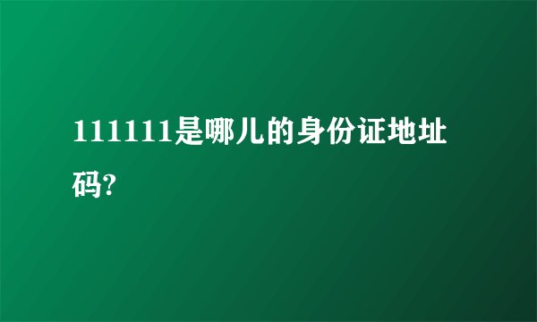 111111是哪儿的身份证地址码?