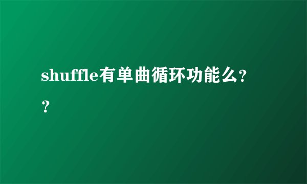 shuffle有单曲循环功能么？？