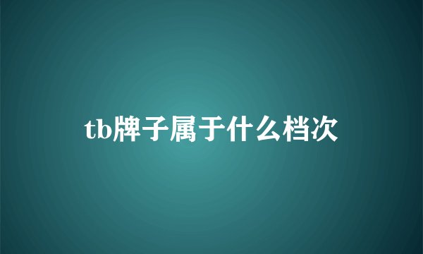 tb牌子属于什么档次