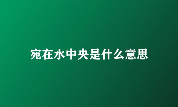 宛在水中央是什么意思