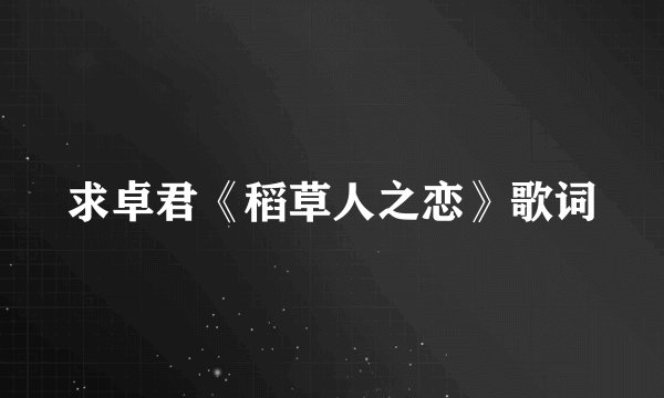 求卓君《稻草人之恋》歌词