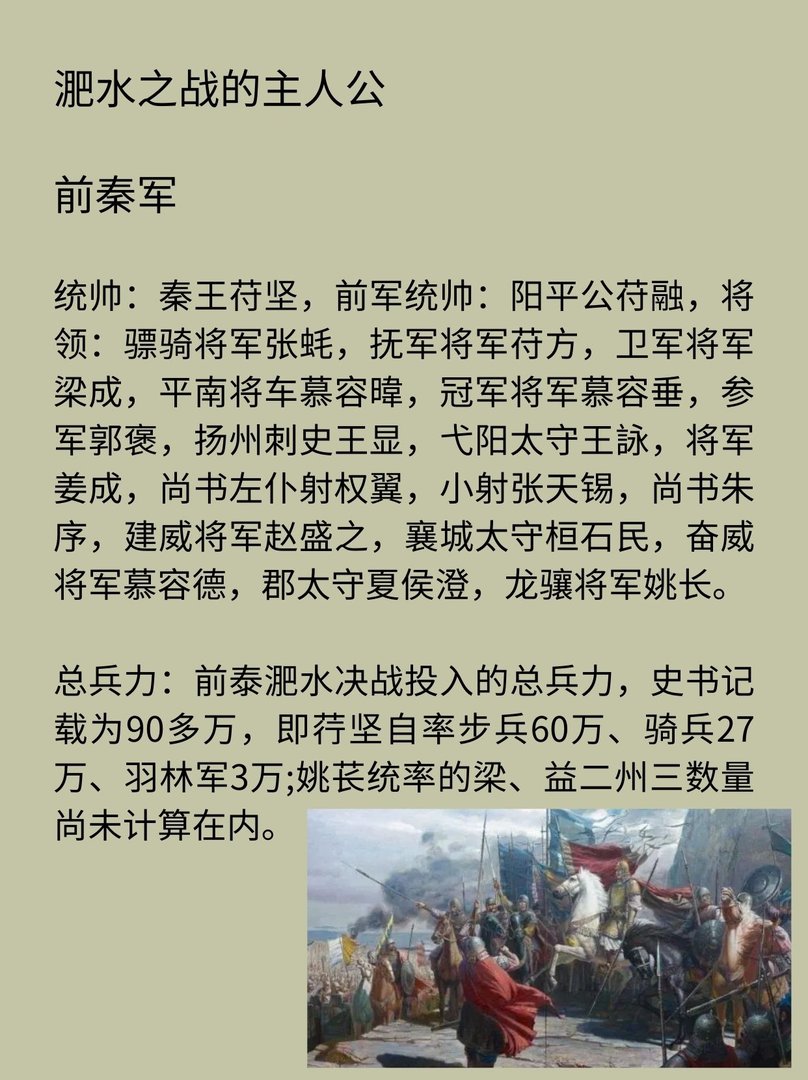 淝水之战的主人公淝水之战大败的君主是?